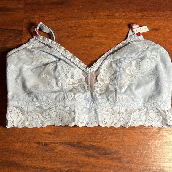 Victoria’s Secret baby blue Heart Bloom Lace Curvy Bralette size Curvy XL bra - Picture 5 of 10